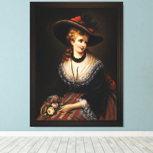 Toile Portrait d'une femme noble par Alois Eckhardt (Insitu (Plancher de Bois))