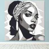 Toile Portrait d'une femme noire (Insitu (Plancher de Bois))