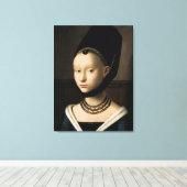 Toile Portrait d'une jeune fille (Christus) 1465-1470 (Insitu (Plancher de Bois))