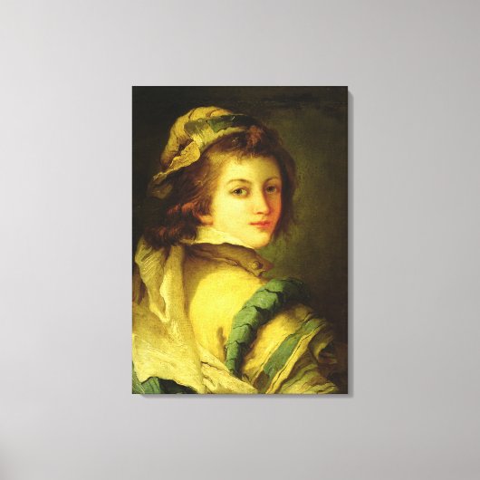 Toile Portrait d'une page, 1762-70 (huile sur toile) (Recto)