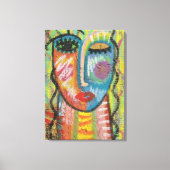 Toile Portrait en acrylique Abstrait blond sur OSB (Recto)