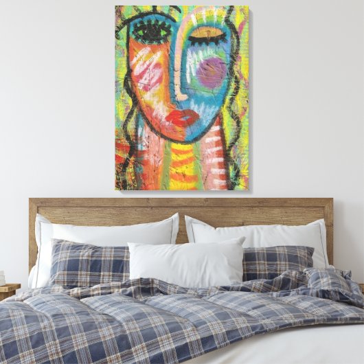 Toile Portrait en acrylique Abstrait blond sur OSB (Insitu(Chambre))