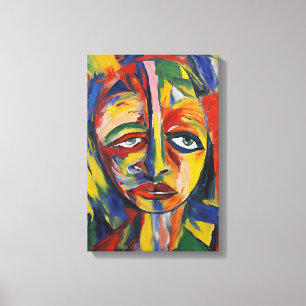 Toile Portrait expressionniste audacieux Art Abstrait ém