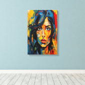 Toile Portrait expressionniste vibrant Art Abstrait auda (Insitu (Plancher de Bois))