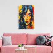 Toile Portrait expressionniste vibrant Art Abstrait auda (Insitu(Salon))