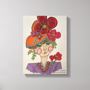 Toile Portrait fantaisiste de "Pretty Lady"