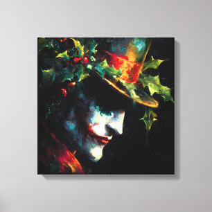 Toile Portrait Festif Joker de Noël