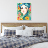 Toile Portrait Floral Daydream (Insitu(Chambre))