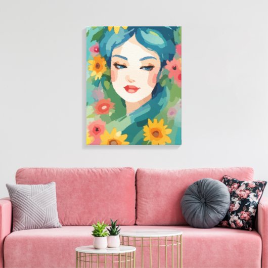 Toile Portrait Floral Daydream (Insitu(Salon))