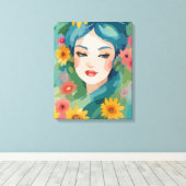 Toile Portrait Floral Daydream (Insitu (Plancher de Bois))