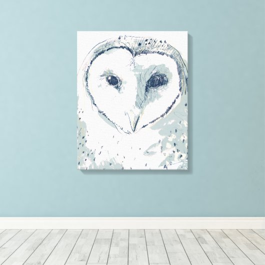 Toile Portrait funky Owl (Insitu (Plancher de Bois))