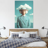 Toile Portrait Gentleman Surreal Seaside (Insitu(Chambre))