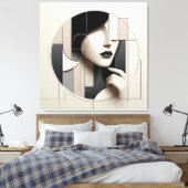 Toile Portrait Géométrique Sculpté (Insitu(Chambre))