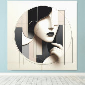 Toile Portrait Géométrique Sculpté (Insitu (Plancher de Bois))