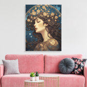 Toile portrait imaginaire femme style tarot (Insitu(Salon))