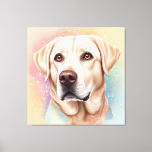 Toile Portrait Magique de Labrador Retriever Rêveur