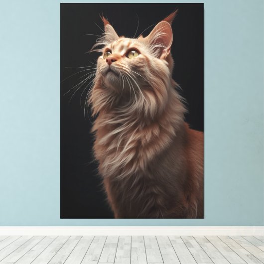 Toile Portrait Majestic Feline (Insitu (Plancher de Bois))