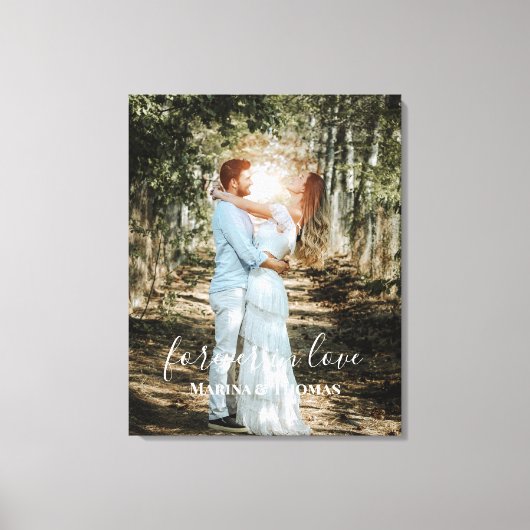 Toile Portrait Mariage personnalisé Calligraphie moderne (Recto)