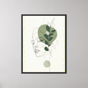 Toile Portrait minimaliste pour femme d'une ligne - Abs