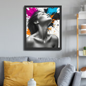 Toile Portrait monochrome pour fille sensuelle avec écla