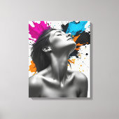 Toile Portrait monochrome pour fille sensuelle avec écla (Recto)