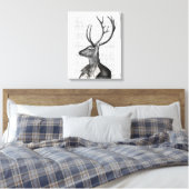 Toile Portrait noir et blanc de cerfs (Insitu(Chambre))