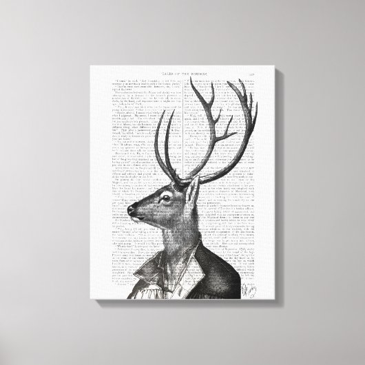 Toile Portrait noir et blanc de cerfs (Recto)