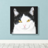 Toile Portrait noir et blanc de chat (Insitu (Plancher de Bois))