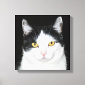 Toile Portrait noir et blanc de chat (Recto)
