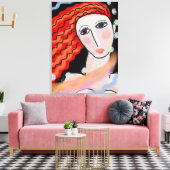 Toile Portrait numérique Abstrait de nuit d'une femme (Insitu(Salon))