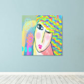 Toile Portrait numérique Abstrait de printemps d'une fem (Insitu (Plancher de Bois))