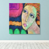 Toile Portrait numérique Abstrait d'une femme (Insitu (Plancher de Bois))