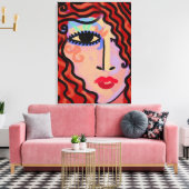 Toile Portrait numérique Abstrait d'une femme (Insitu(Salon))