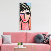 Toile Portrait numérique Abstrait funky d'une femme (Insitu(Salon))