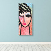 Toile Portrait numérique Abstrait funky d'une femme (Insitu (Plancher de Bois))