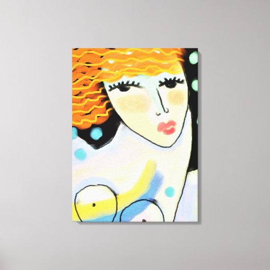 Toile Portrait numérique Abstrait large des yeux de la f (Recto)