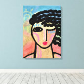 Toile Portrait numérique Abstrait Windy d'une femme (Insitu (Plancher de Bois))