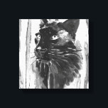 Toile Portrait Panther<br><div class="desc">Toujours Chat I par Annie Warren. Cet art présente un beau portrait d'aquarelle noir et blanc d'une panthère. | 164412Z</div>