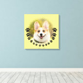 Toile Portrait personnalisé de chien (Insitu (Plancher de Bois))