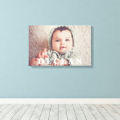 Toile Portrait photo complet personnalisé de l'enfant (Insitu (Plancher de Bois))