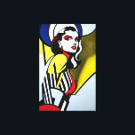 Toile Portrait Pop Art Imprimer<br><div class="desc">Voici notre peinture à l'huile de toile vibrante, avec un portrait pop art coloré d'une femme inspirée du style iconique de l'artiste pop Roy Lichtenstein. Cette peinture saisit l'essence du mouvement pop art avec ses couleurs audacieuses, ses éléments graphiques et son esthétique inspirée de la bande dessinée. Le portrait présente...</div>