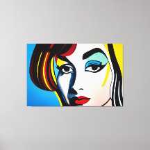 Toile Portrait Pop Art Imprimer