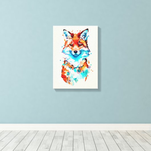 Toile Portrait Red Fox (Insitu (Plancher de Bois))