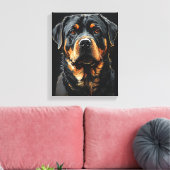 Toile Portrait Rottweiler (Insitu(Salon))