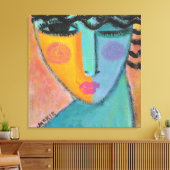 Toile Portrait secret Abstrait d'une femme (Insitu(Salon))