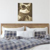 Toile Portrait sépia de chat aviateur Steampunk (Insitu(Chambre))