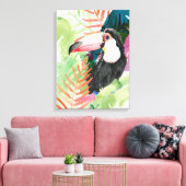Toile Portrait toucan avec Feuilles tropicaux (Insitu(Salon))