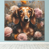 Toile Portraits de races de chiens de fleurs 1 (Insitu (Plancher de Bois))