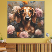 Toile Portraits de races de chiens de fleurs 1 (Insitu(Salon))