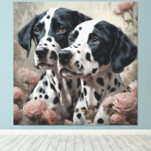 Toile Portraits de races de chiens de fleurs 4 (Insitu (Plancher de Bois))